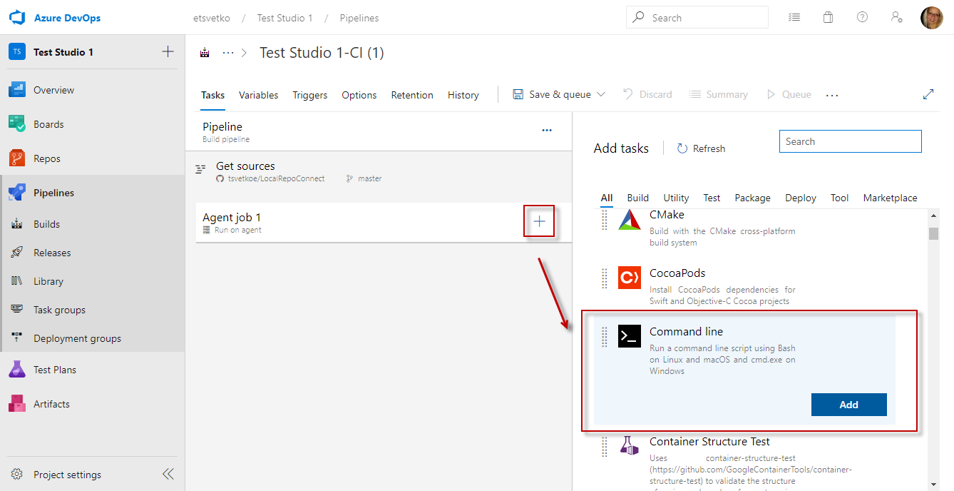 Command line new task