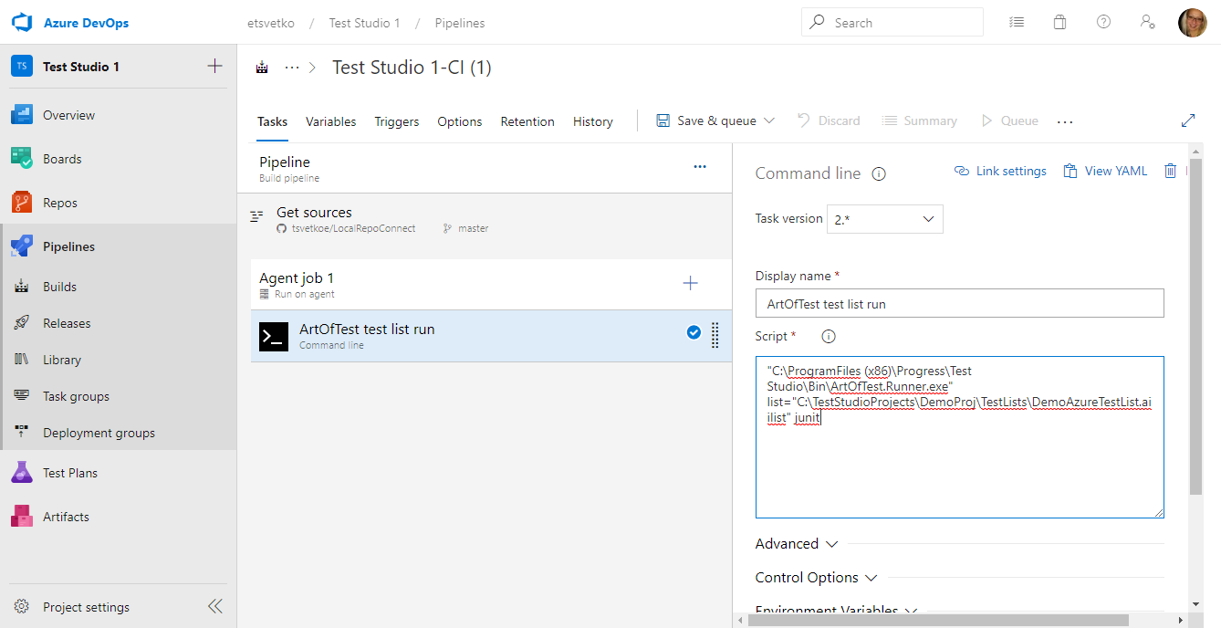 Command line script
